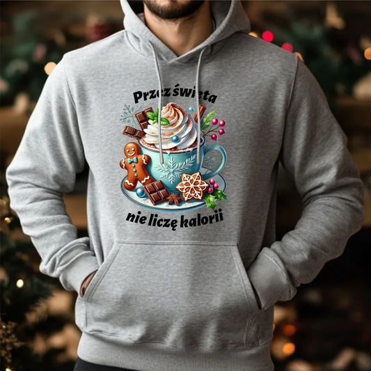 Świąteczna bluza męska z kapturem na prezent hoodie personalizacja