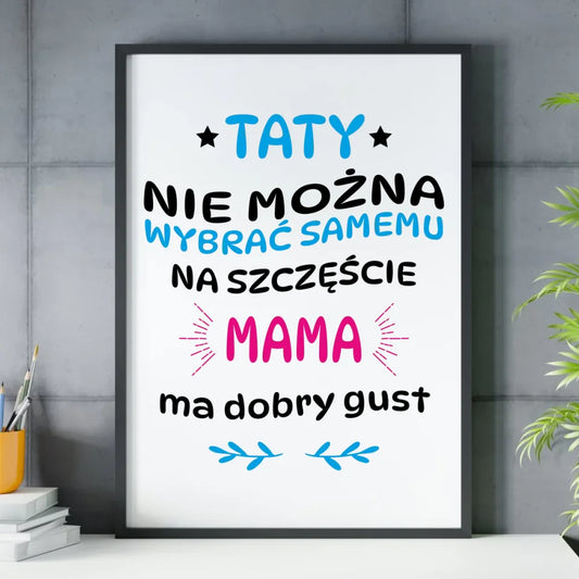 Prezent dla taty - obraz w ramie z personalizowanym nadrukiem - Dzień Ojca, Święta, urodziny