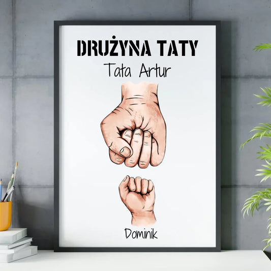 Prezent dla taty - obraz w ramie z personalizowanym nadrukiem - Dzień Ojca, Święta, urodziny