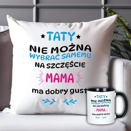 Prezent dla taty - zestaw poduszka + kubek - Dzień Ojca, Święta, Urodziny