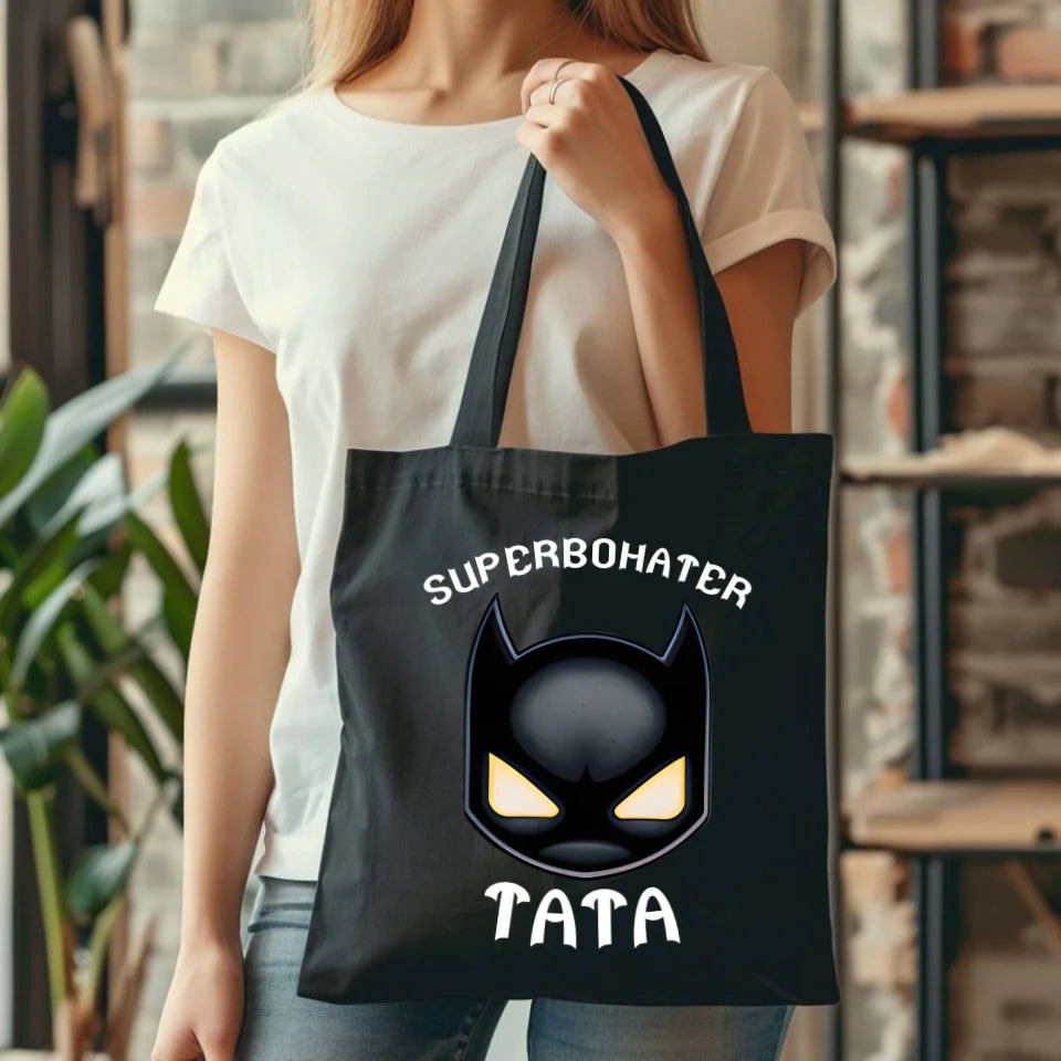 Personalizowana eco torba z nadrukiem dla taty - czarna - prezent dla taty, Dzień Ojca, Święta, Urodziny