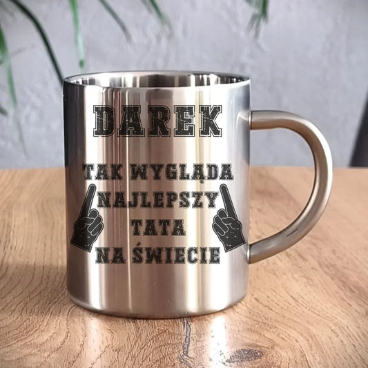 Metalowy kubek dla taty, prezent na Dzień Ojca, prezent dla taty