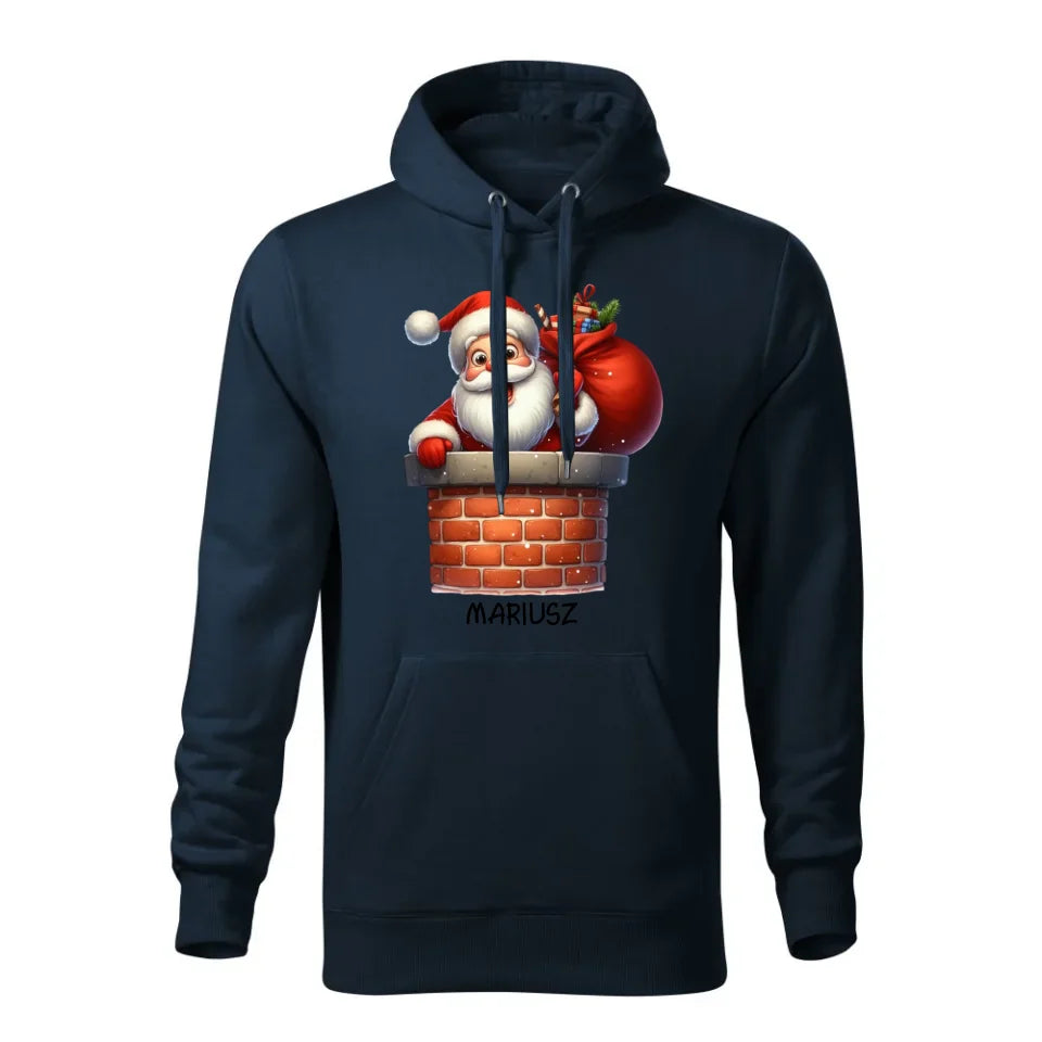 Świąteczna bluza męska z kapturem granatowa na prezent personalizacja hoodie Święta Boże Narodzenie Mikołajki