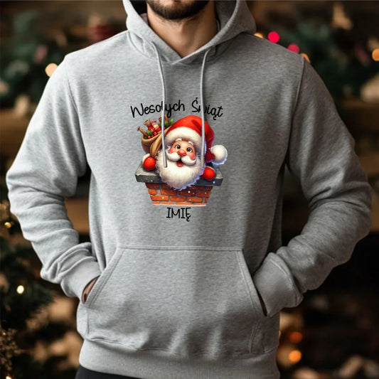 Świąteczna bluza męska z kapturem na prezent hoodie personalizacja