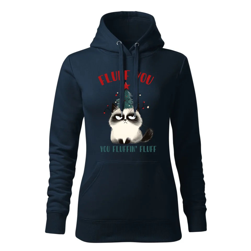 Świąteczna bluza damska z kapturem granatowa na prezent personalizacja hoodie Święta Boże Narodzenie Mikołajki