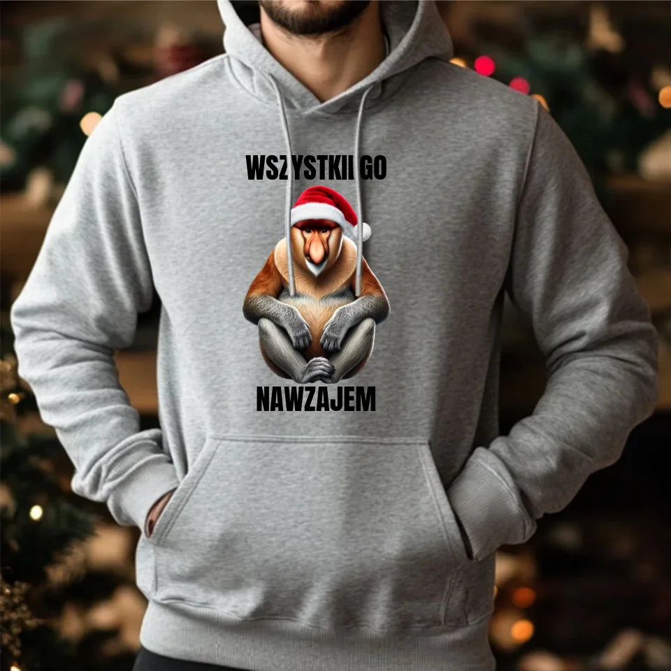 Świąteczna bluza męska z kapturem na prezent hoodie personalizacja