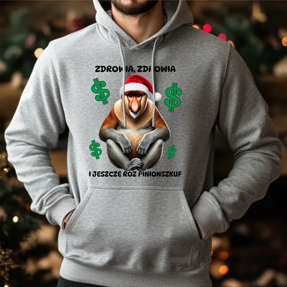 Świąteczna bluza męska z kapturem na prezent hoodie personalizacja