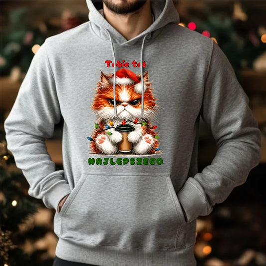 Świąteczna bluza męska z kapturem na prezent hoodie personalizacja