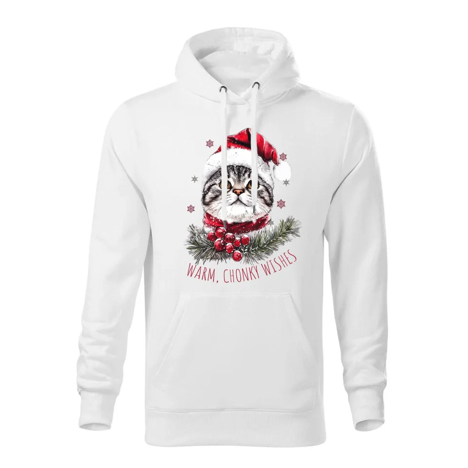 Świąteczna bluza męska z kapturem biała na prezent personalizacja hoodie Święta Boże Narodzenie Mikołajki