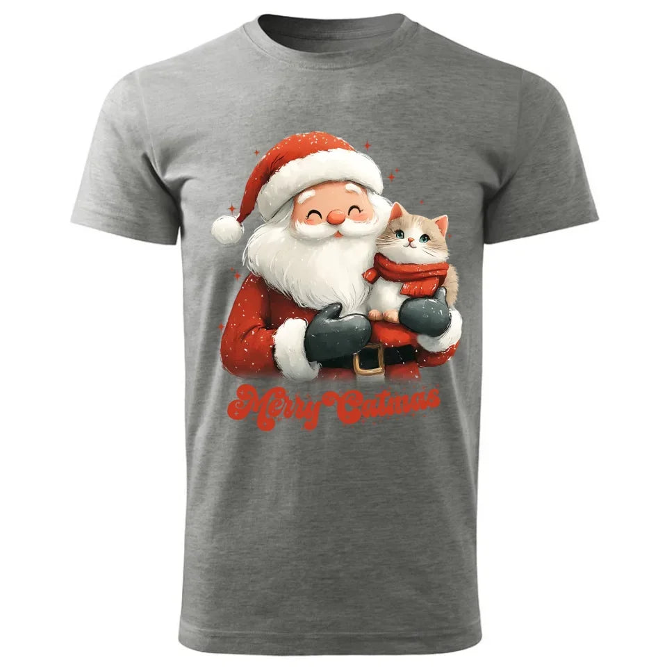 Merry Catmas | Świąteczna koszulka męska BN38 - StoryCups.pl