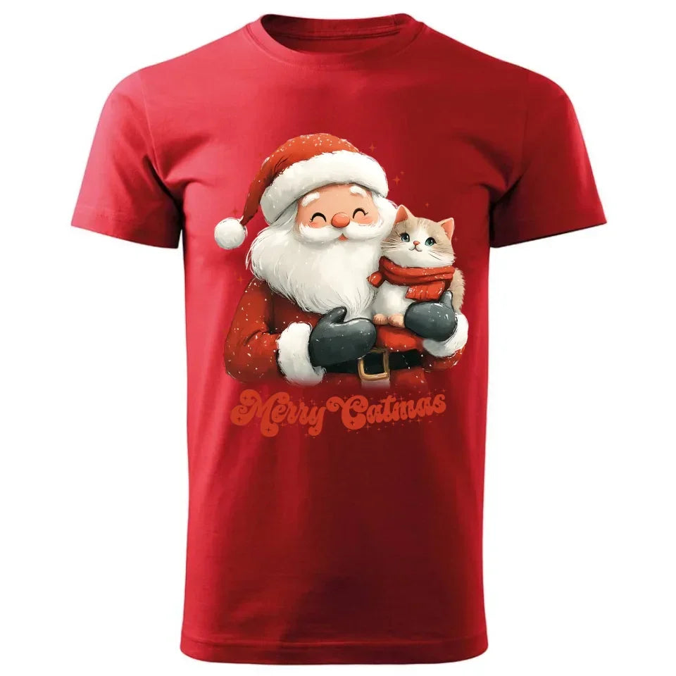 Merry Catmas | Świąteczna koszulka męska BN38 - StoryCups.pl