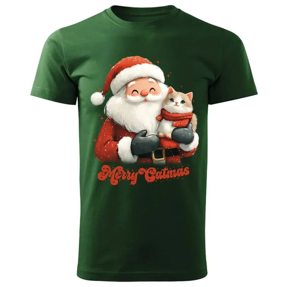 Merry Catmas | Świąteczna koszulka męska BN38 - StoryCups.pl