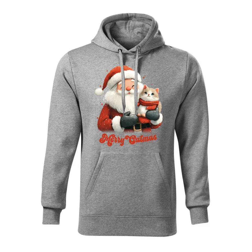 Świąteczna bluza męska z kapturem szara na prezent personalizacja hoodie Święta Boże Narodzenie Mikołajki