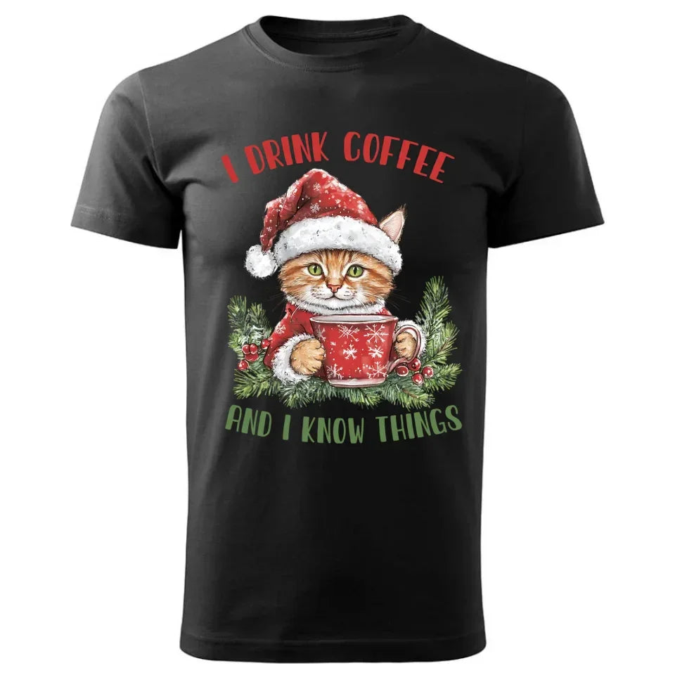 I drink coffee and I know things | Świąteczna koszulka męska BN39 - StoryCups.pl