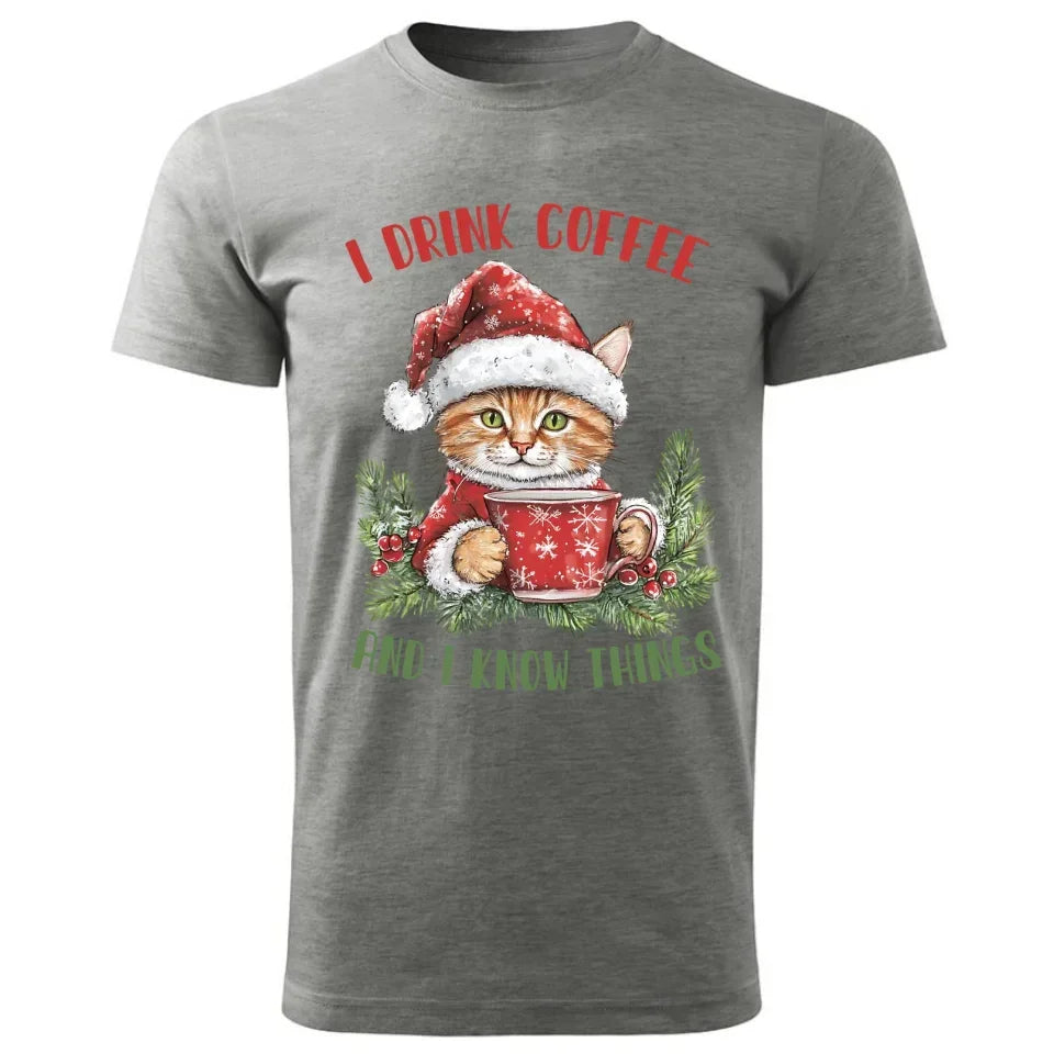 I drink coffee and I know things | Świąteczna koszulka męska BN39 - StoryCups.pl
