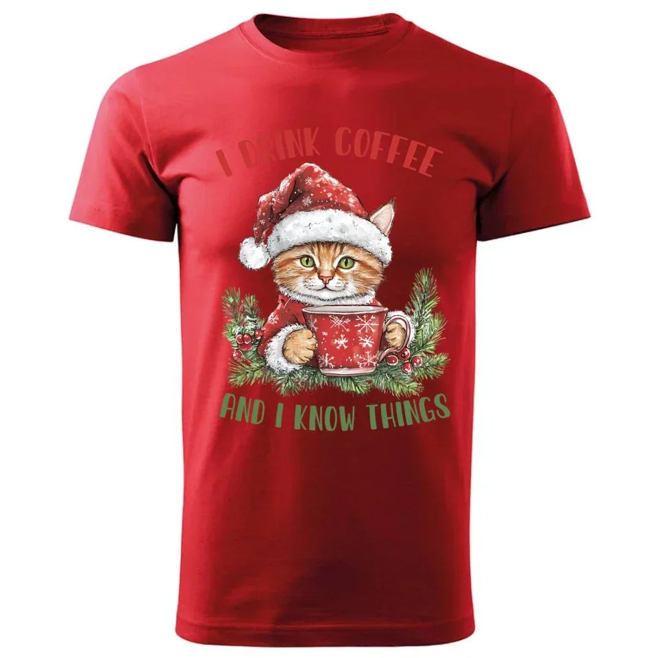 I drink coffee and I know things | Świąteczna koszulka męska BN39 - StoryCups.pl