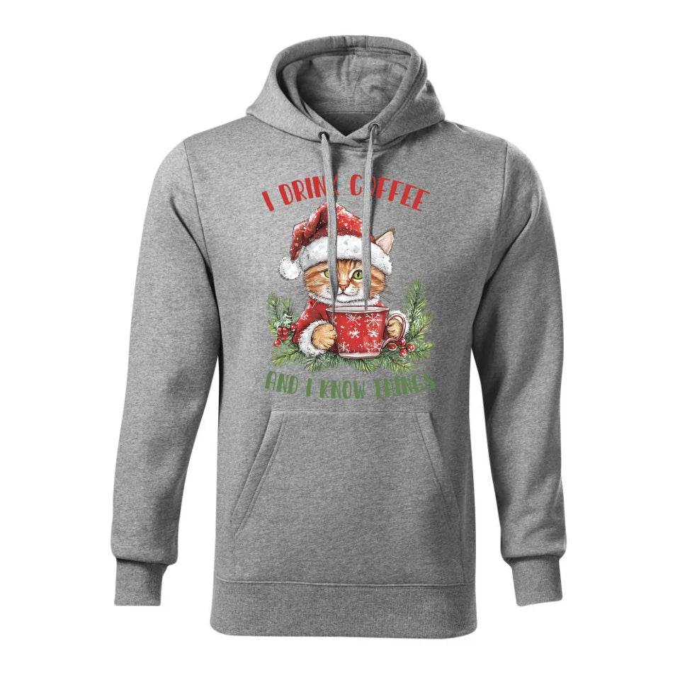 Świąteczna bluza męska z kapturem szara na prezent personalizacja hoodie Święta Boże Narodzenie Mikołajki