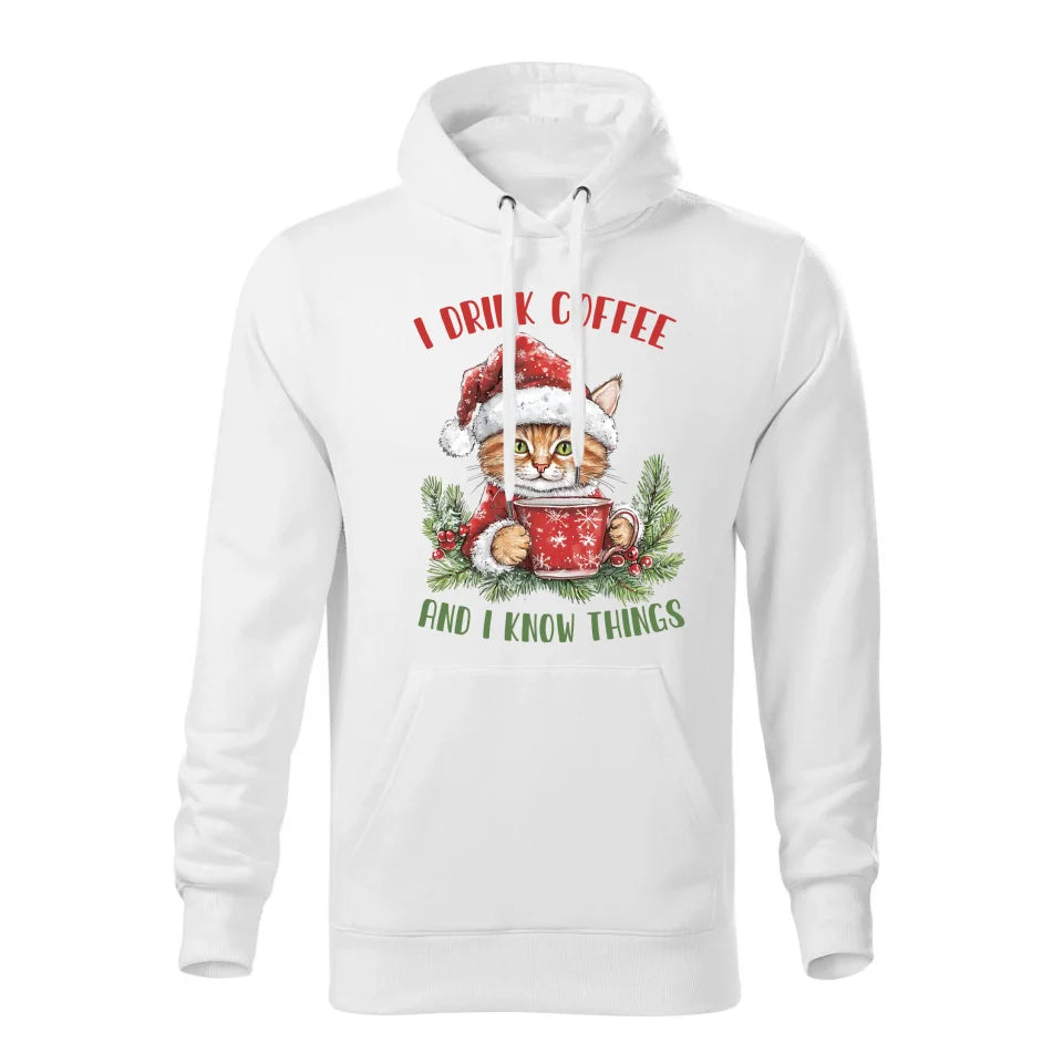 Świąteczna bluza męska z kapturem biała na prezent personalizacja hoodie Święta Boże Narodzenie Mikołajki