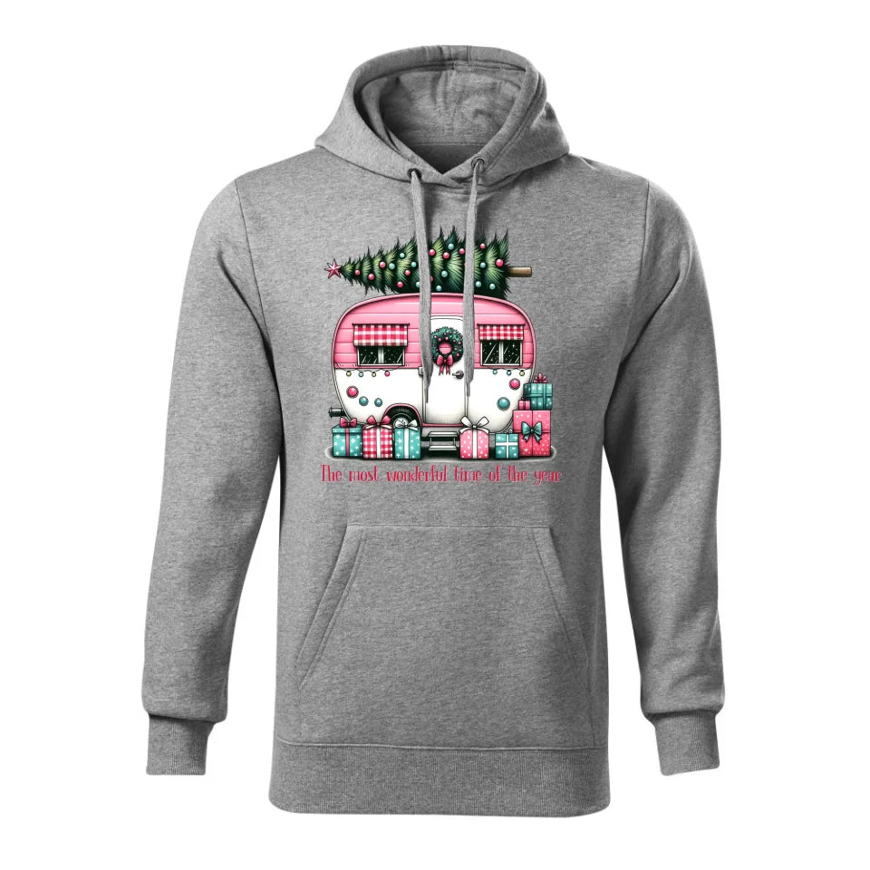 Świąteczna bluza męska z kapturem szara na prezent personalizacja hoodie Święta Boże Narodzenie Mikołajki