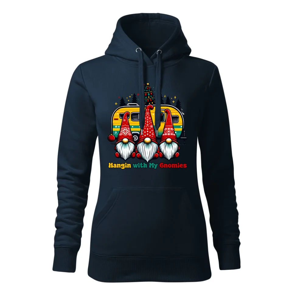 Świąteczna bluza damska z kapturem granatowa na prezent personalizacja hoodie Święta Boże Narodzenie Mikołajki