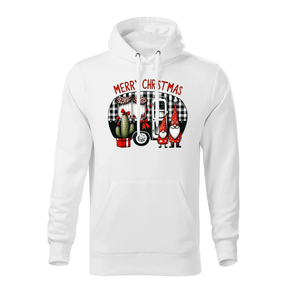 Świąteczna bluza męska z kapturem biała na prezent personalizacja hoodie Święta Boże Narodzenie Mikołajki