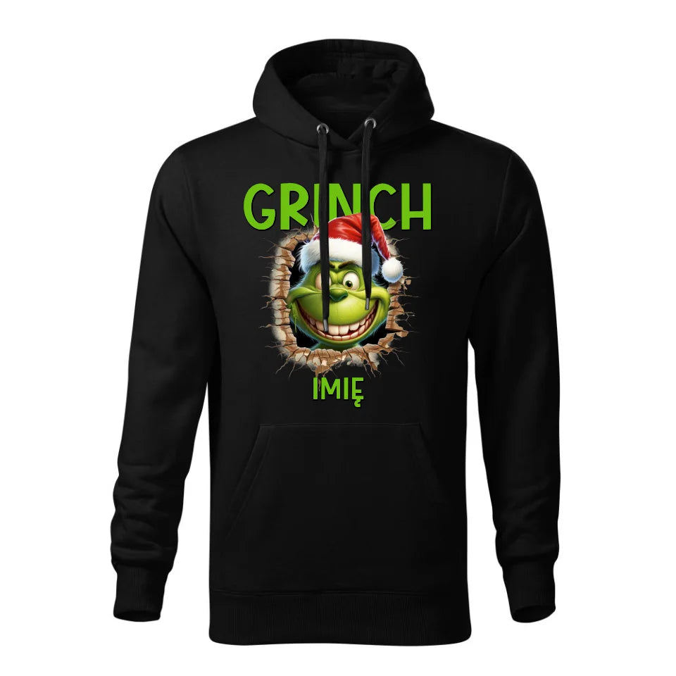 Świąteczna bluza męska z kapturem czarna na prezent personalizacja hoodie Święta Boże Narodzenie Mikołajki