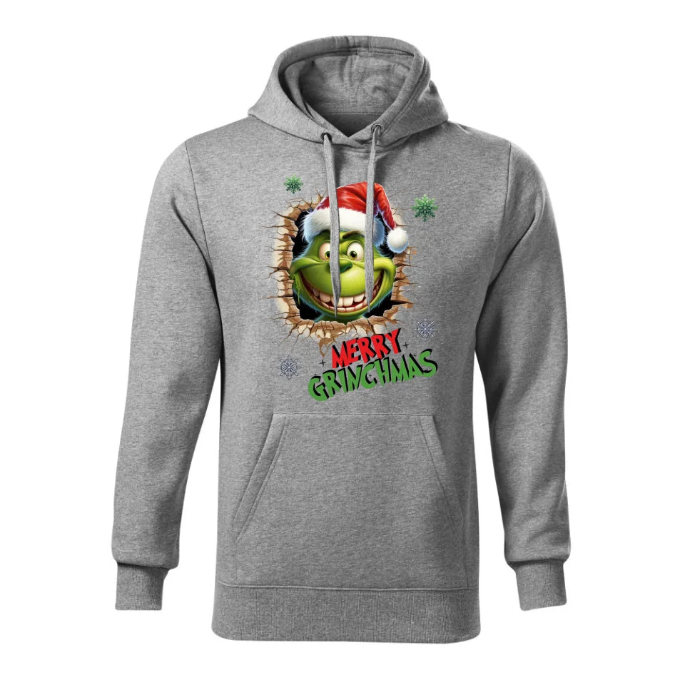 Świąteczna bluza męska z kapturem szara na prezent personalizacja hoodie Święta Boże Narodzenie Mikołajki