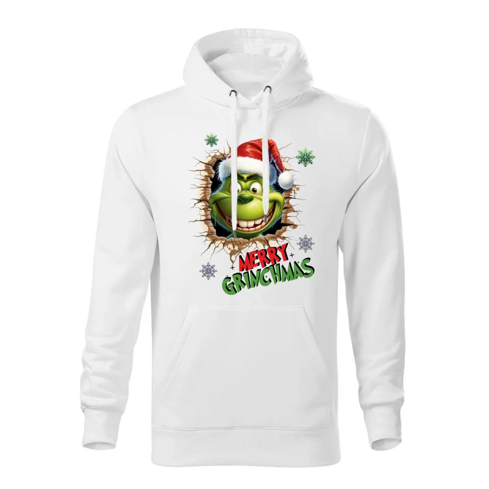 Świąteczna bluza męska z kapturem biała na prezent personalizacja hoodie Święta Boże Narodzenie Mikołajki