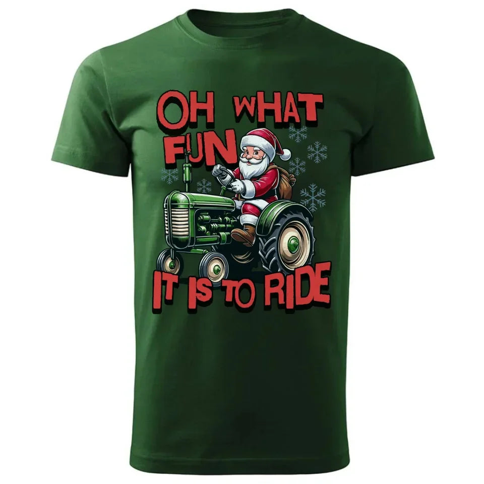 Oh what fun it is to ride | Świąteczna koszulka męska BN48 - StoryCups.pl