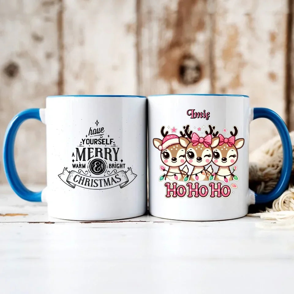 Ho ho ho reniferki | Świąteczny kubek z imieniem BN49 - StoryCups.pl
