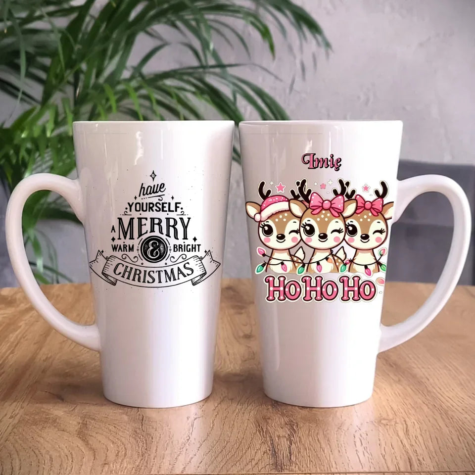 Ho ho ho reniferki | Świąteczny kubek z imieniem BN49 - StoryCups.pl
