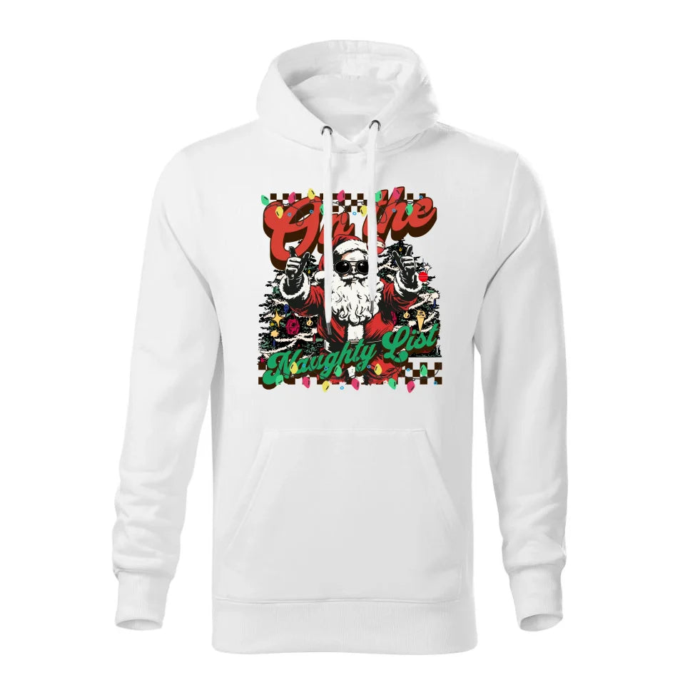 Świąteczna bluza męska z kapturem biała na prezent personalizacja hoodie Święta Boże Narodzenie Mikołajki