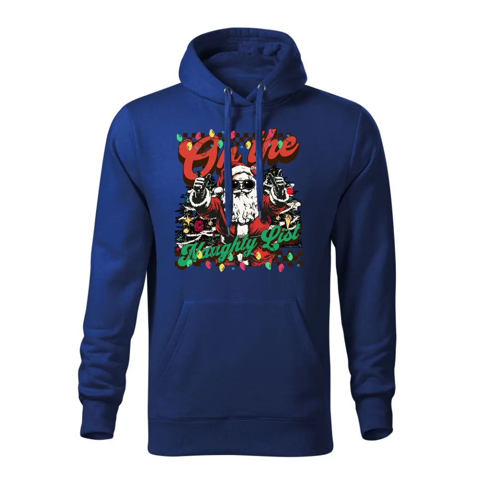 Świąteczna bluza męska z kapturem niebieska na prezent personalizacja hoodie Święta Boże Narodzenie Mikołajki