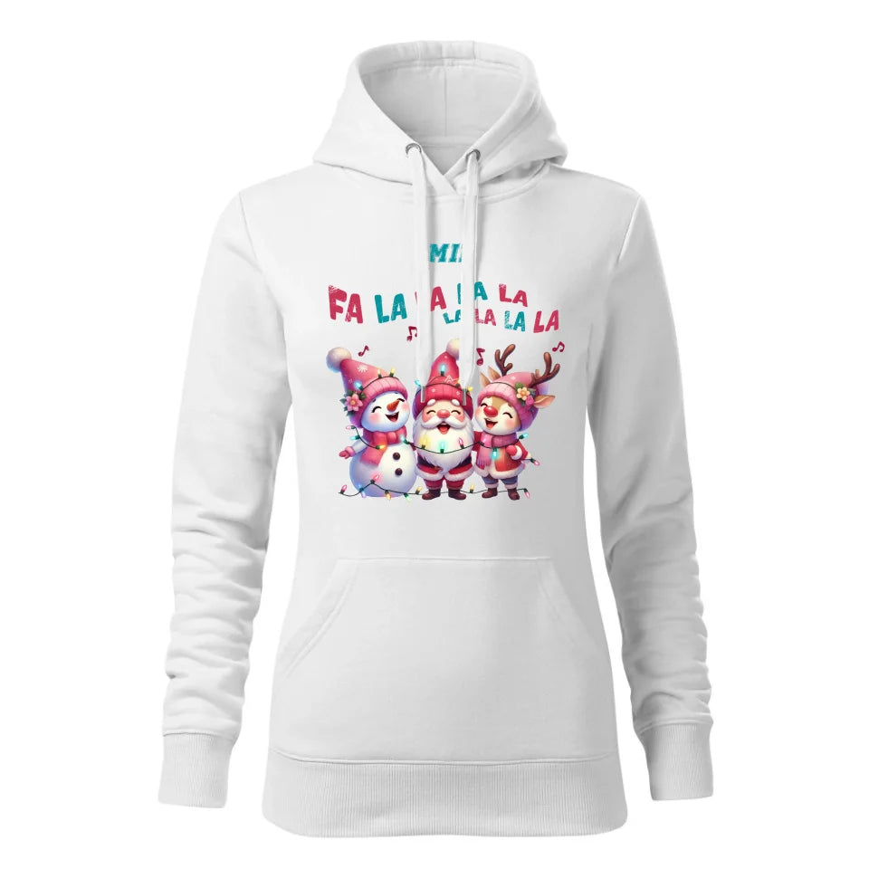 Świąteczna bluza damska z kapturem biała na prezent personalizacja hoodie Święta Boże Narodzenie Mikołajki