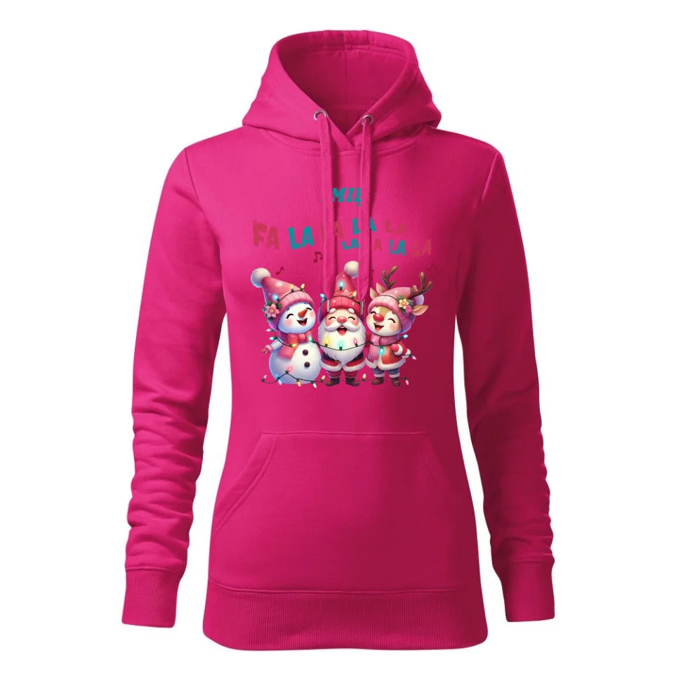 Świąteczna bluza damska z kapturem różowa na prezent personalizacja hoodie Święta Boże Narodzenie Mikołajki