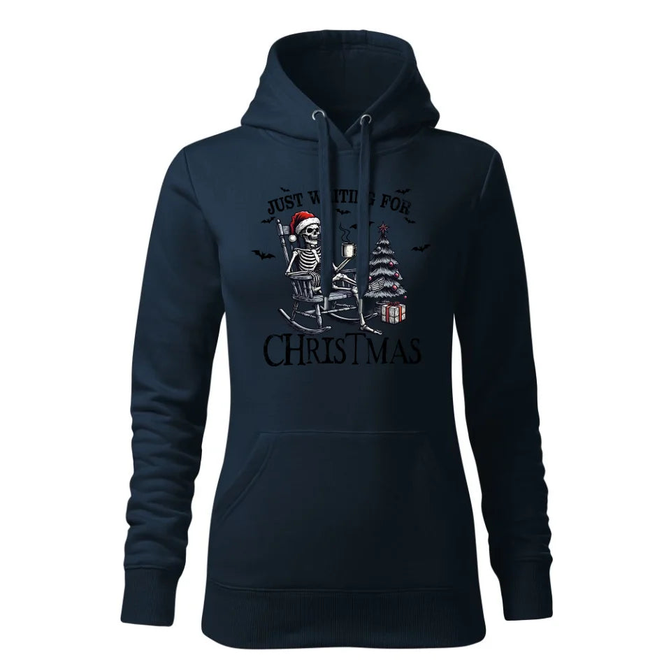 Świąteczna bluza damska z kapturem granatowa na prezent personalizacja hoodie Święta Boże Narodzenie Mikołajki