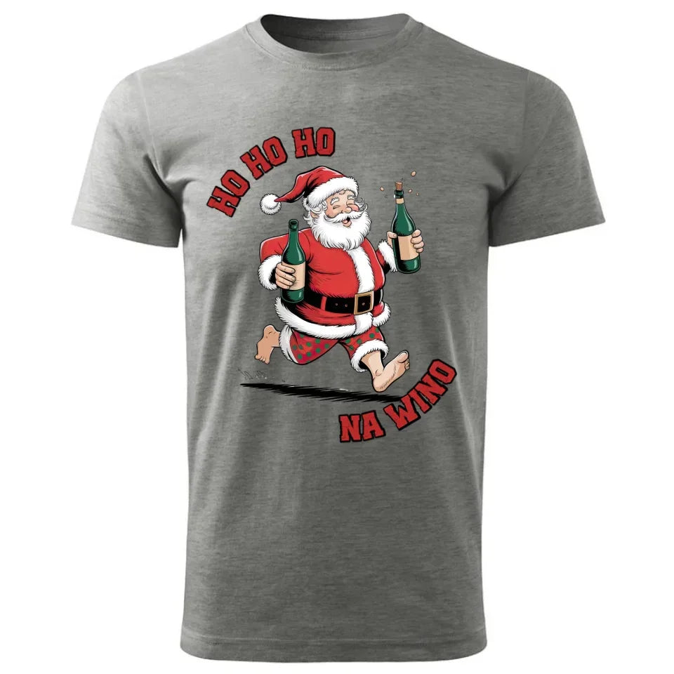 Ho ho ho na wino | Świąteczna koszulka męska BN61 - StoryCups.pl