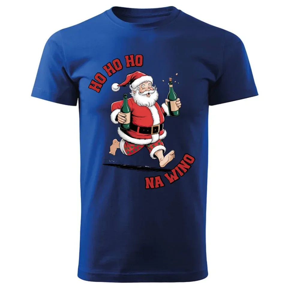 Ho ho ho na wino | Świąteczna koszulka męska BN61 - StoryCups.pl