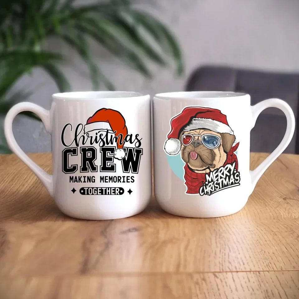 Merry Christmas | Świąteczny kubek z mopsem BN62 - StoryCups.pl