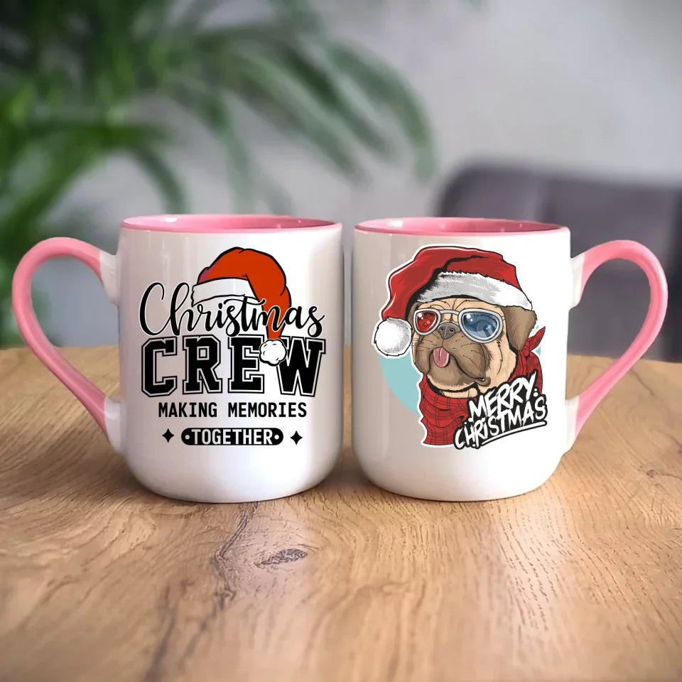 Merry Christmas | Świąteczny kubek z mopsem BN62 - StoryCups.pl