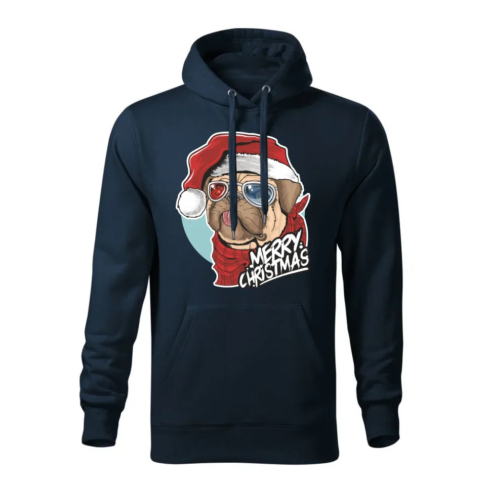 Świąteczna bluza męska z kapturem granatowa na prezent personalizacja hoodie Święta Boże Narodzenie Mikołajki