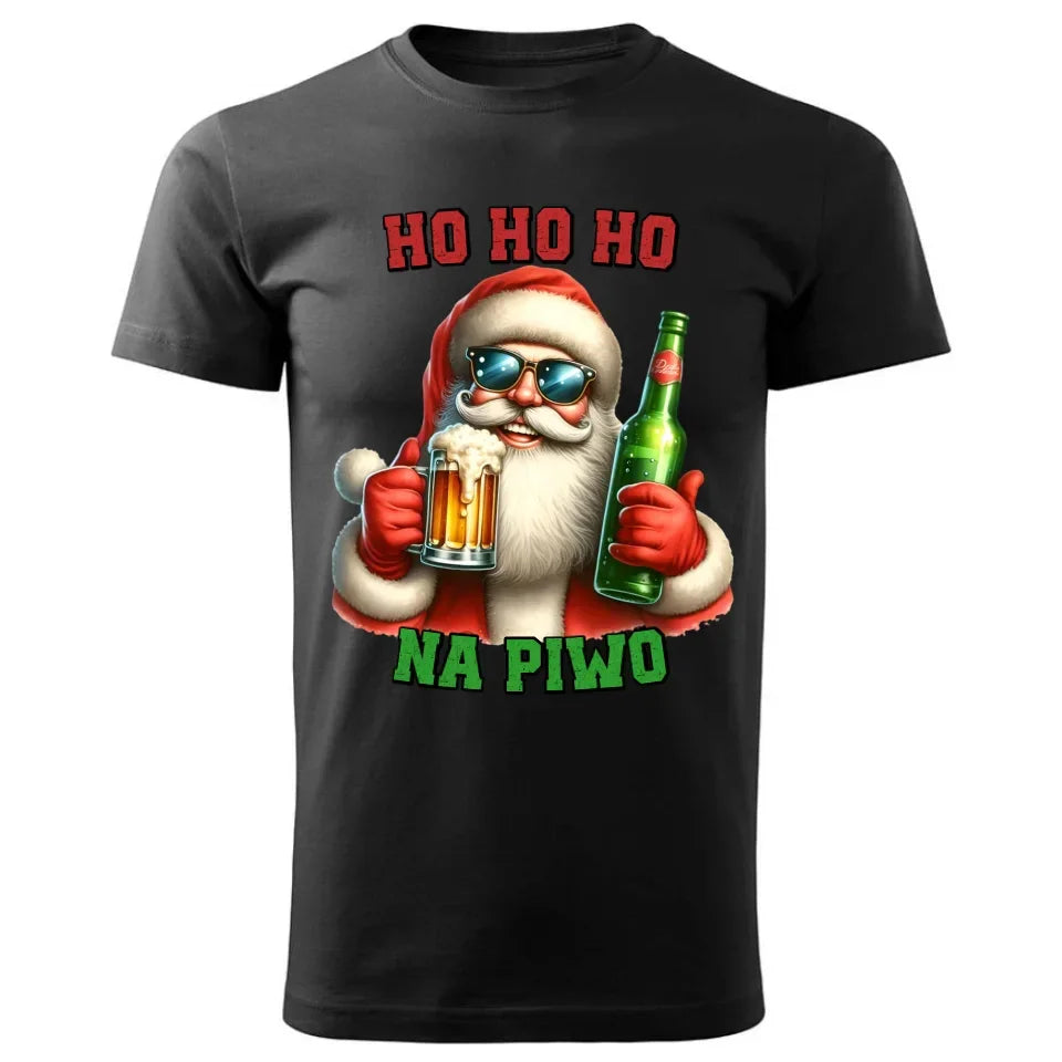 Ho ho ho na piwo | Świąteczna koszulka męska BN64 - StoryCups.pl