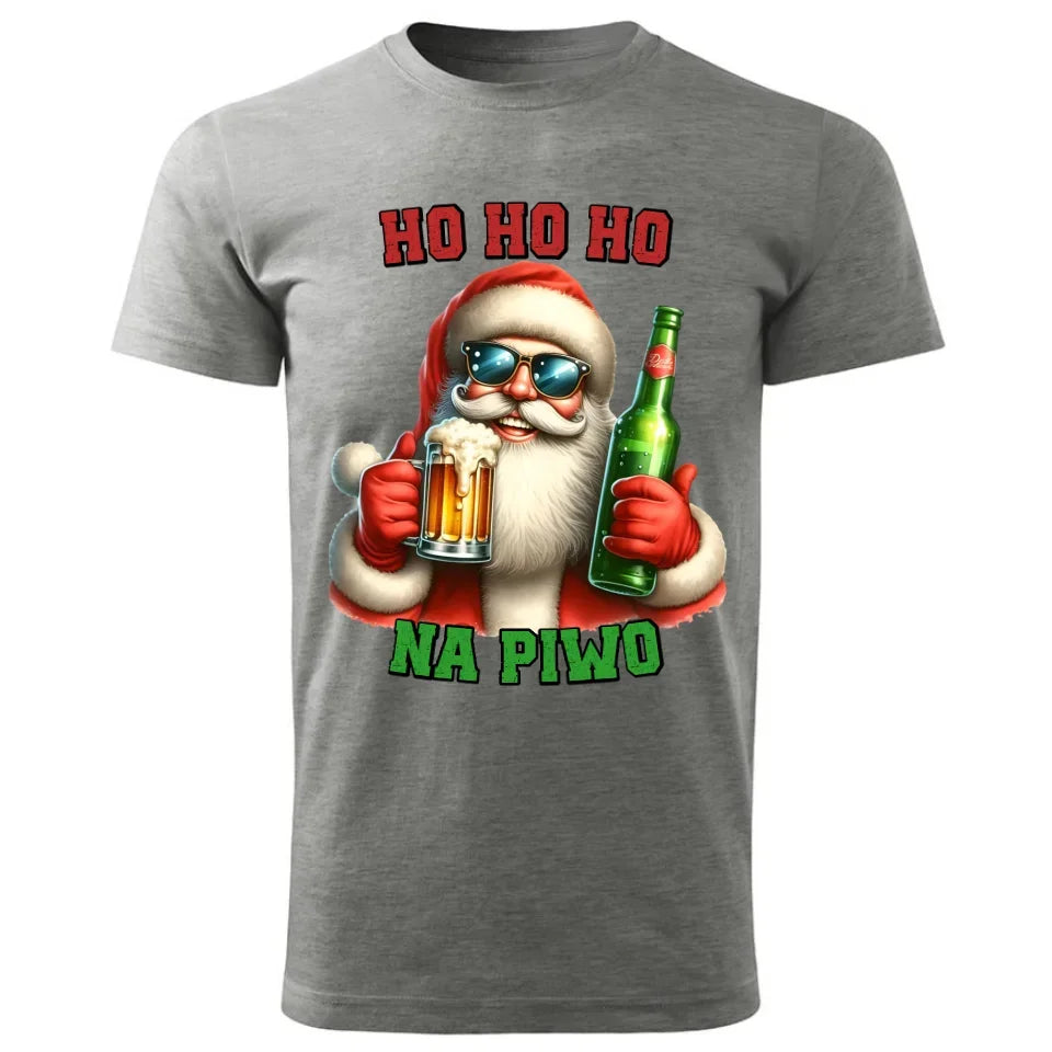 Ho ho ho na piwo | Świąteczna koszulka męska BN64 - StoryCups.pl