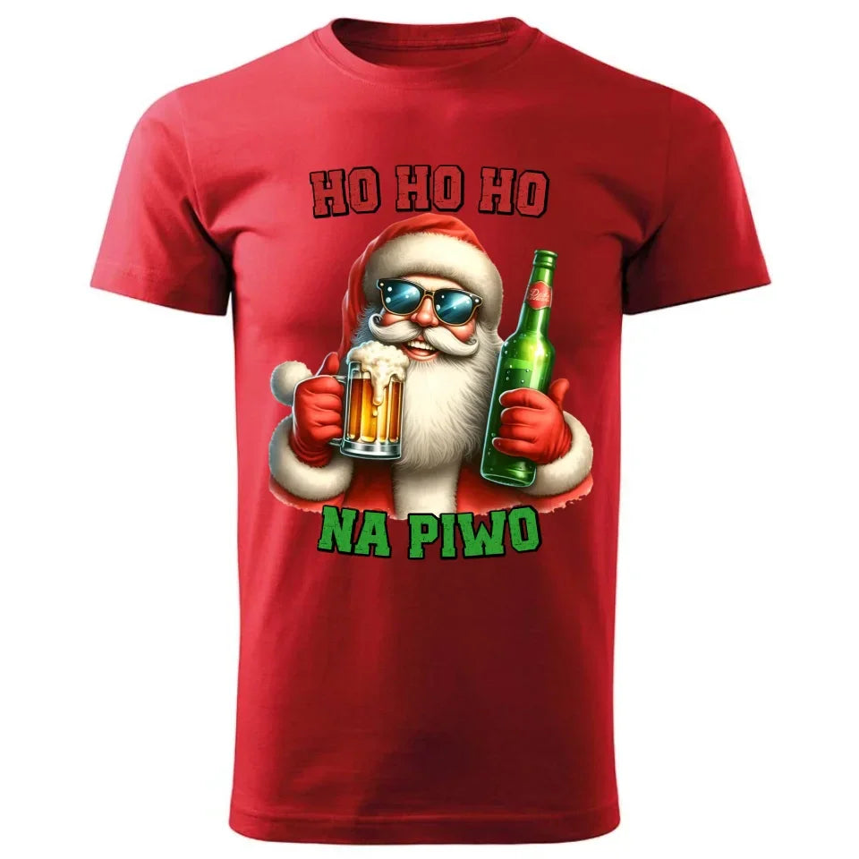 Ho ho ho na piwo | Świąteczna koszulka męska BN64 - StoryCups.pl
