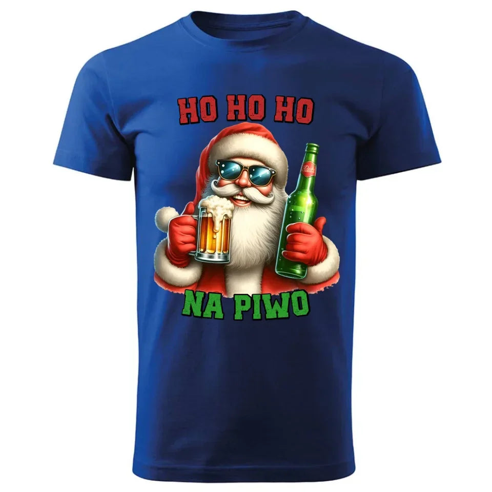 Ho ho ho na piwo | Świąteczna koszulka męska BN64 - StoryCups.pl