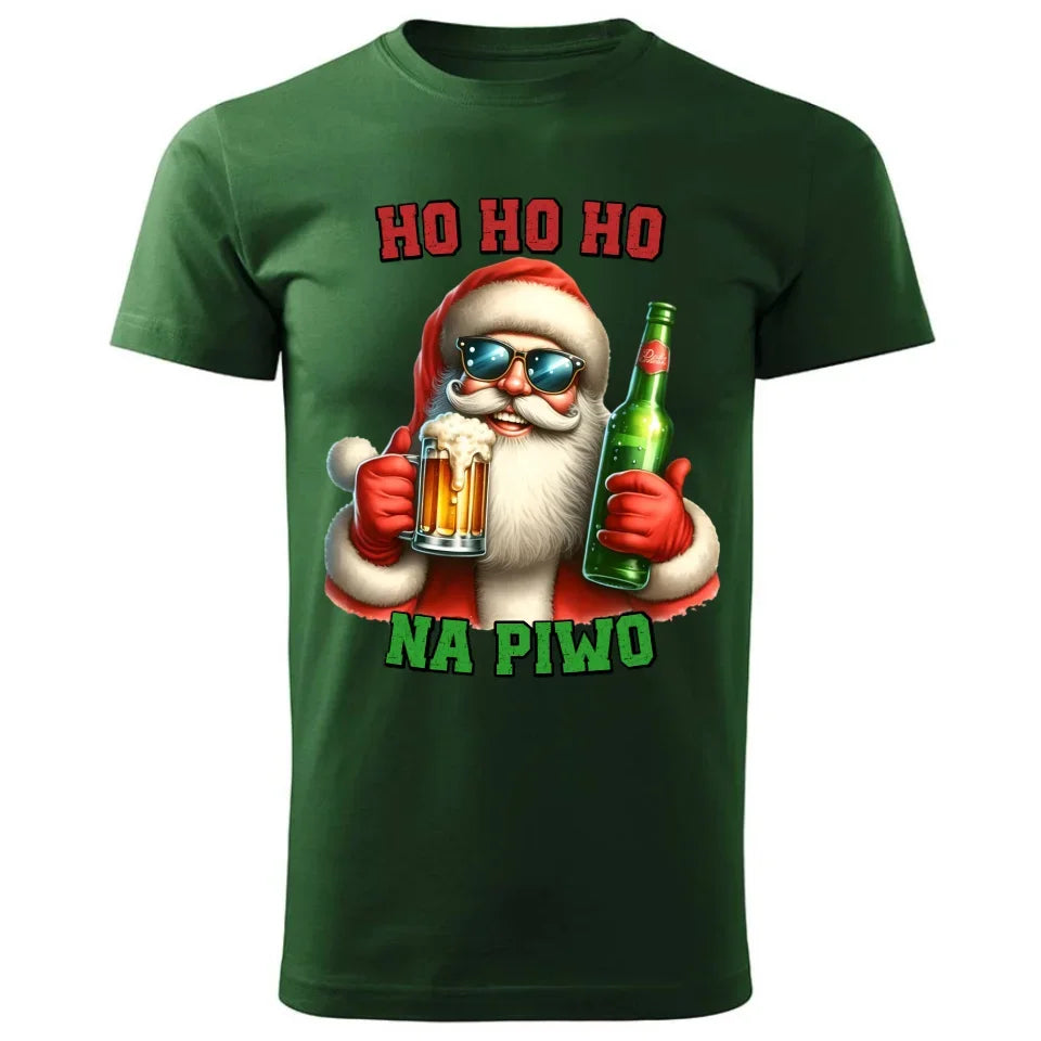 Ho ho ho na piwo | Świąteczna koszulka męska BN64 - StoryCups.pl