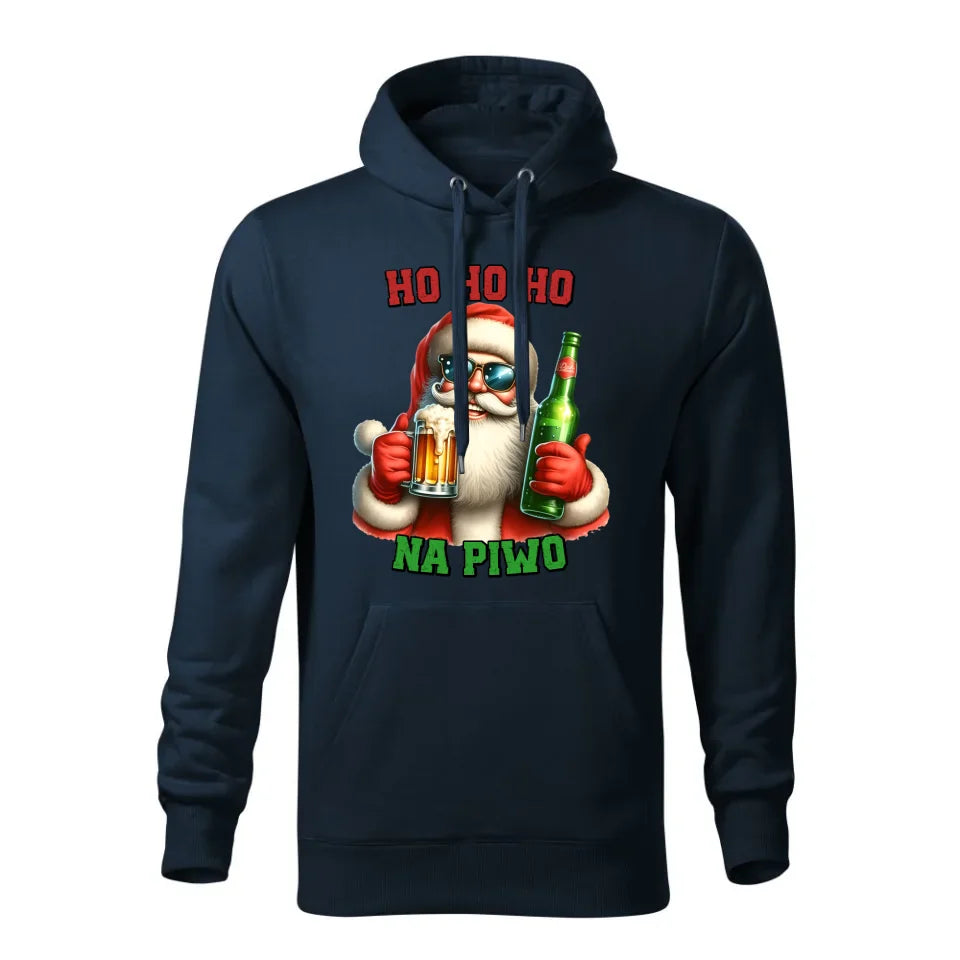 Świąteczna bluza męska z kapturem granatowa na prezent personalizacja hoodie Święta Boże Narodzenie Mikołajki