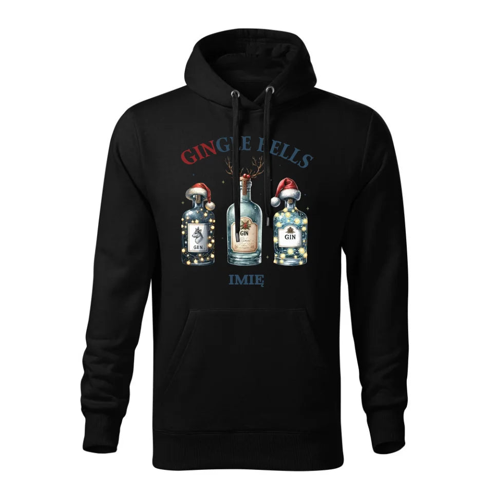 Świąteczna bluza męska z kapturem czarna na prezent personalizacja hoodie Święta Boże Narodzenie Mikołajki