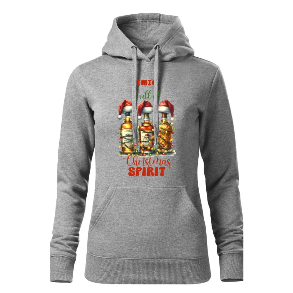 Świąteczna bluza damska z kapturem szara na prezent personalizacja hoodie Święta Boże Narodzenie Mikołajki