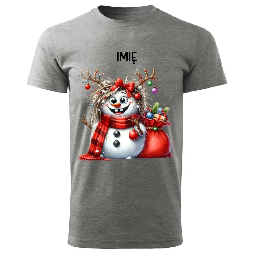Bałwanek | Personalizowana świąteczna koszulka męska BN70 - StoryCups.pl